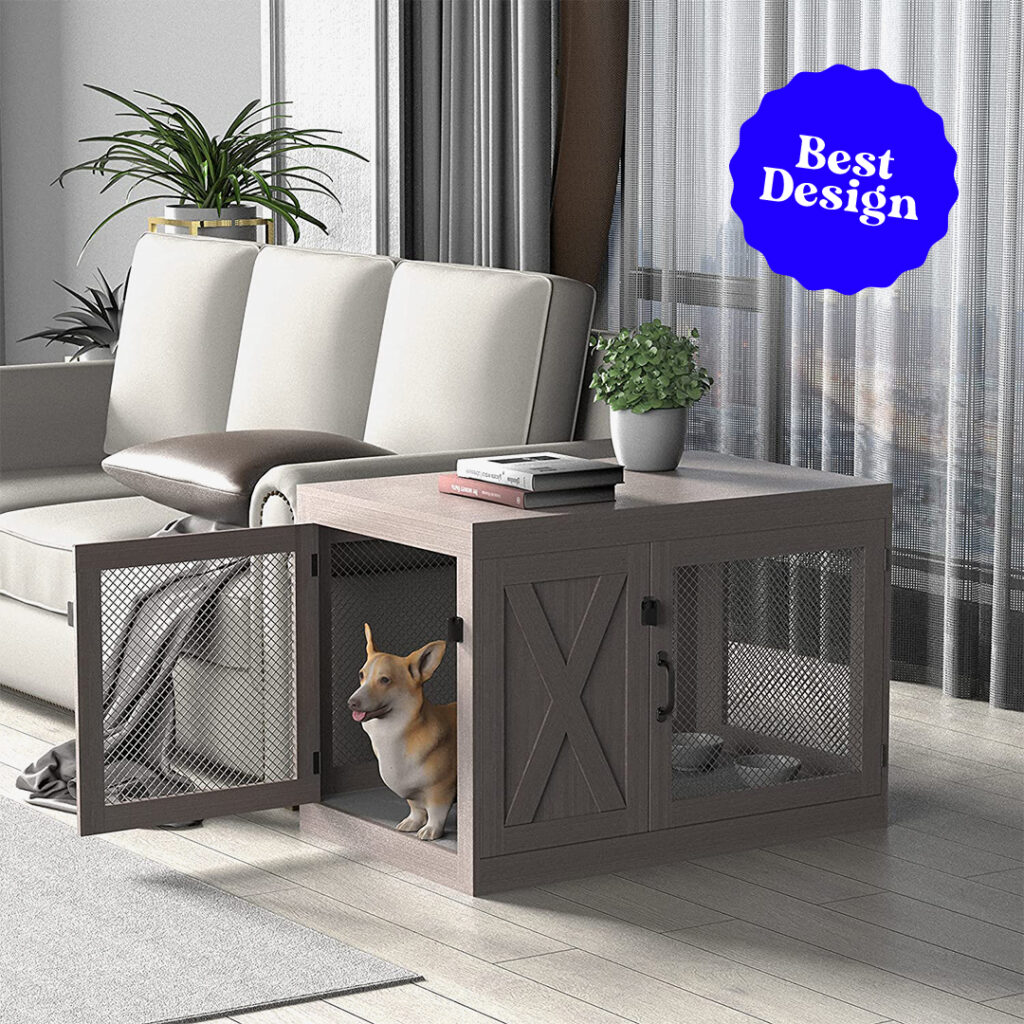 fable dog crate: xilingol corner wooden 