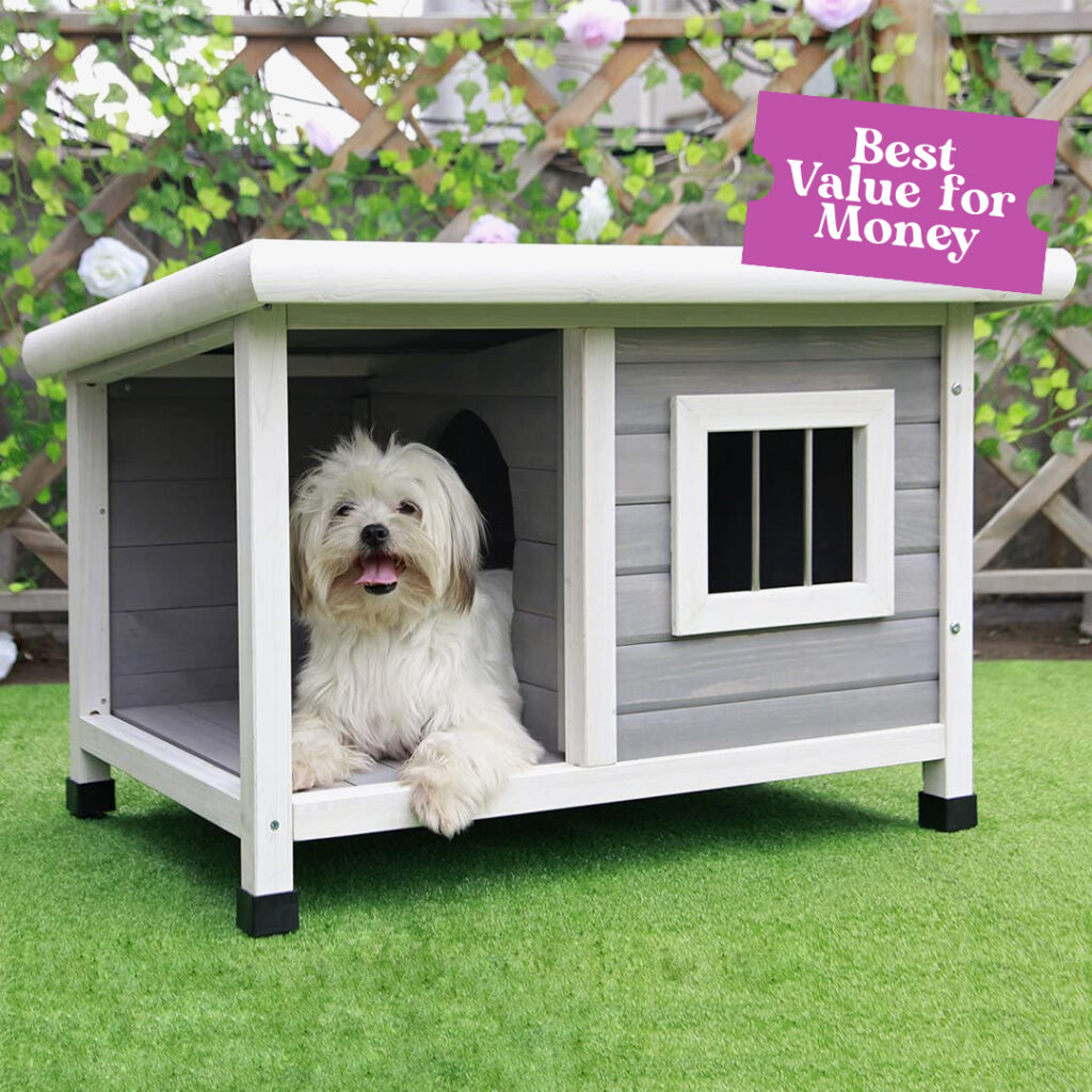 best value for money Petsfit Outdoor Wooden Dog House for Small Dogs 1