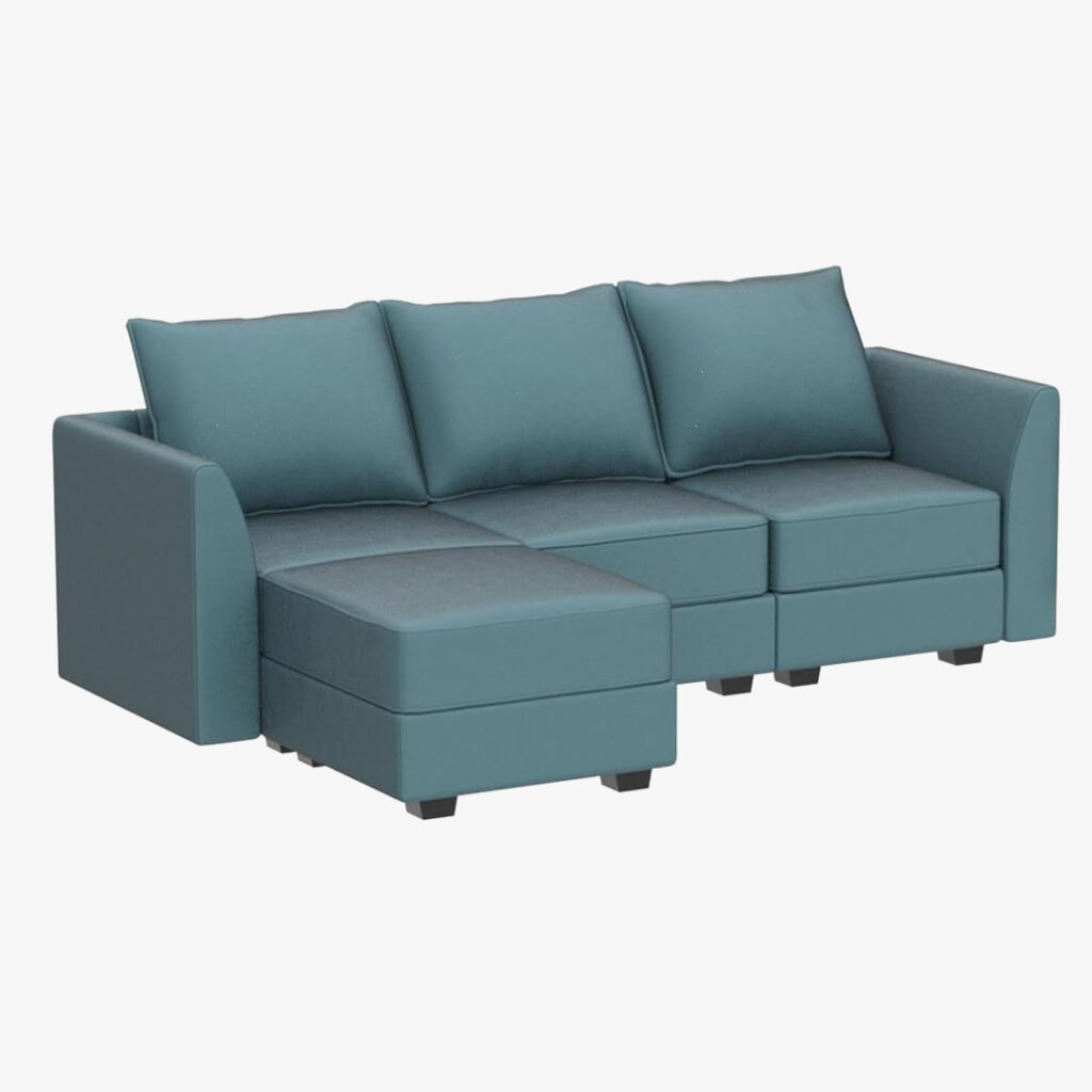 canvas sofa: HONBAY reversible sofa couch l-shaped