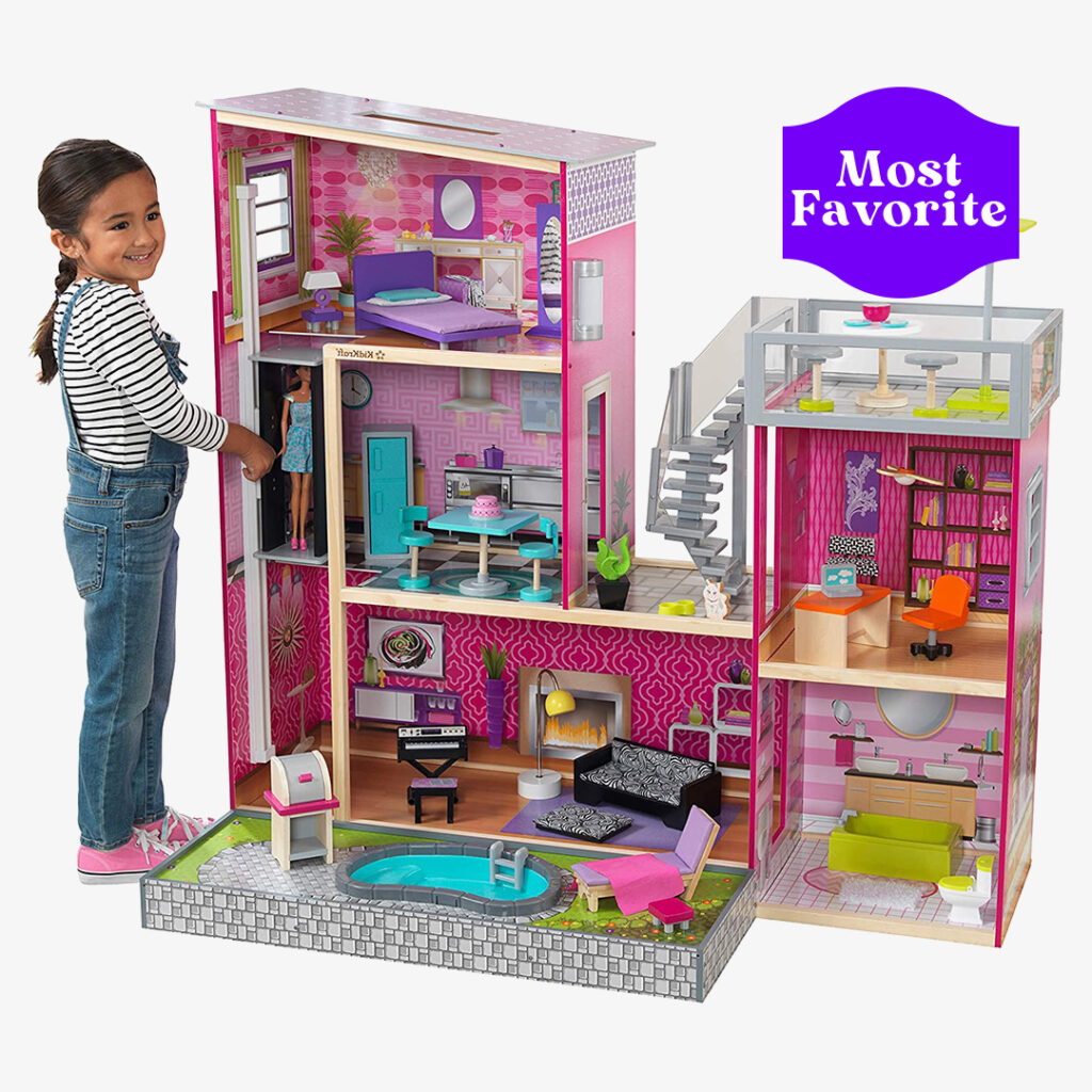 barbie dreamhouse: kidkraft uptown wooden modern 