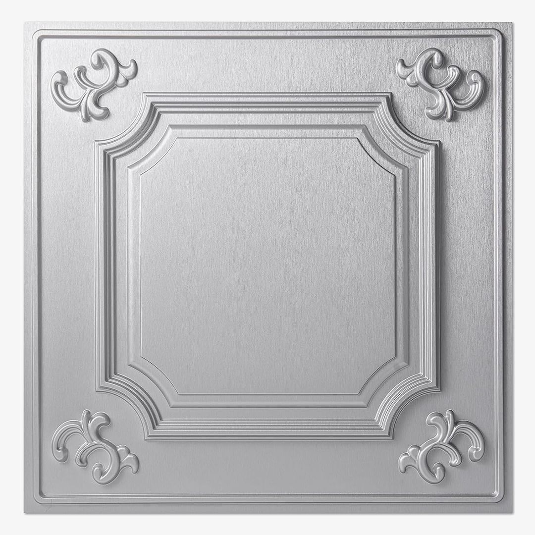 21 Art3d Drop Ceiling Tiles 24x24 in Argent Silver