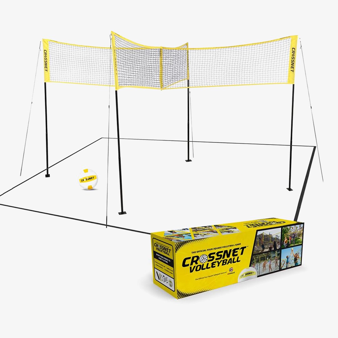 CROSSNET 4 Way Volleyball Net with Carrying Backpack Ball