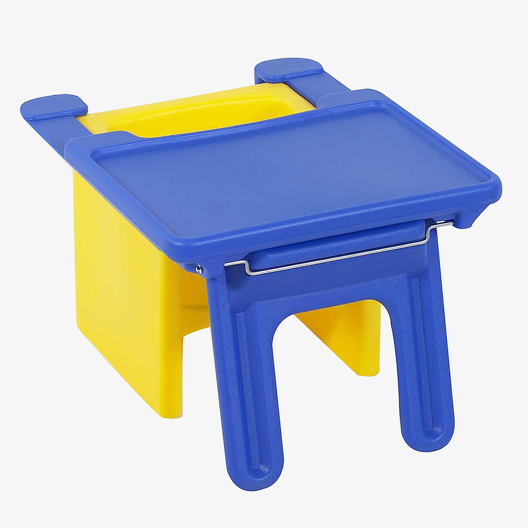 Tray Converts Cube Chair to Kids Desk