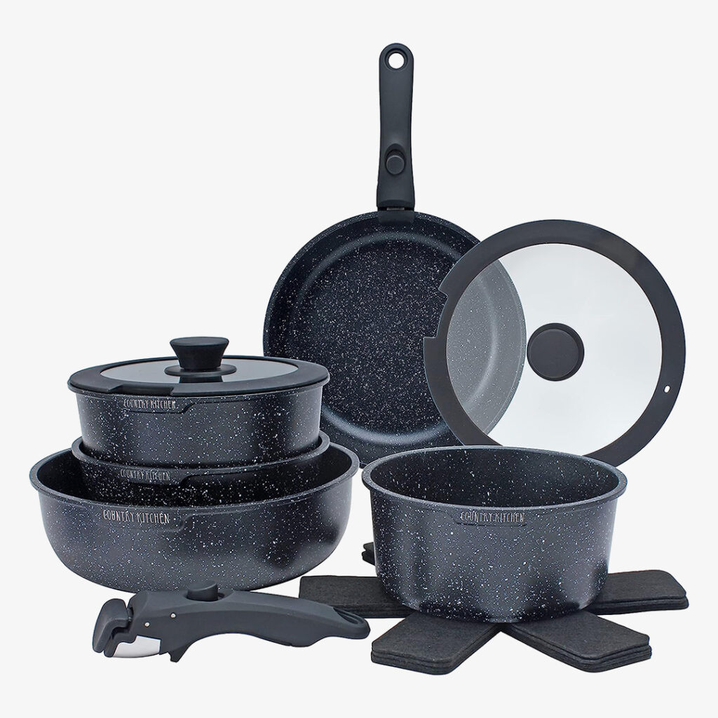 best camping kitchens: Country Kitchen 13 Piece Pots and Pans Set
