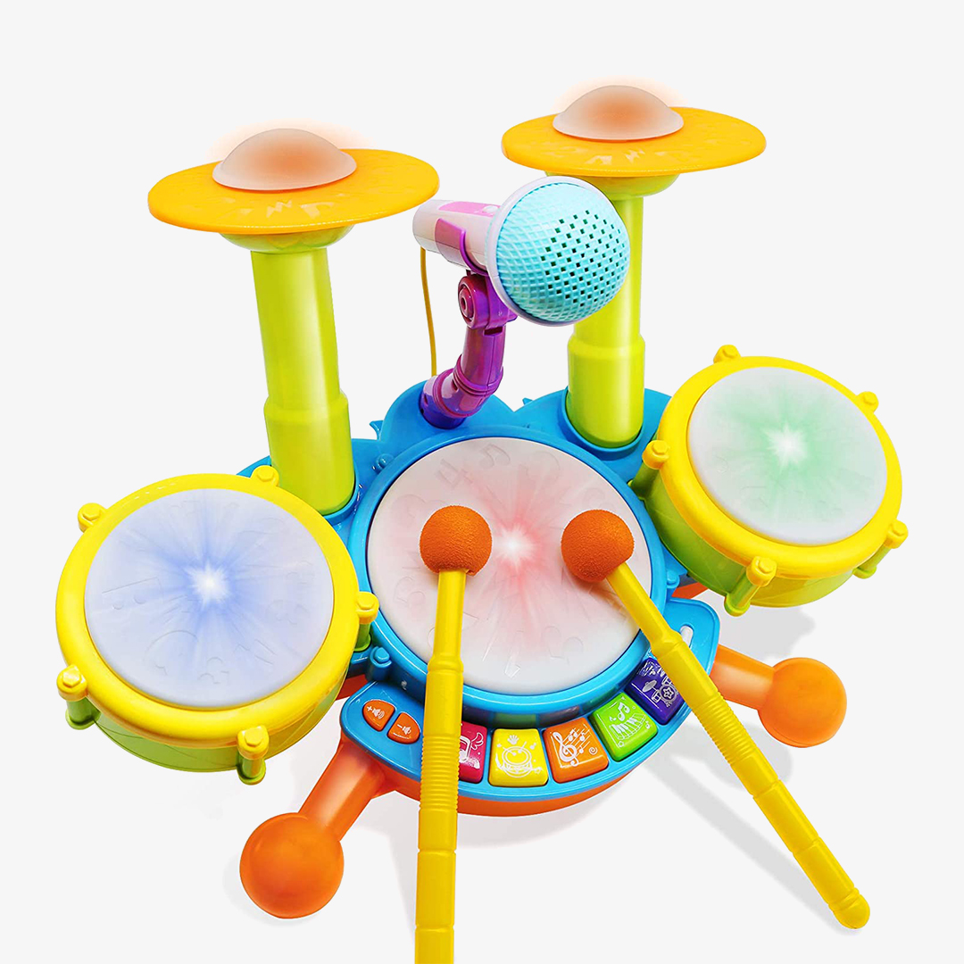 Drum Set for Kids with 2 Drum Sticks and Microphone 1
