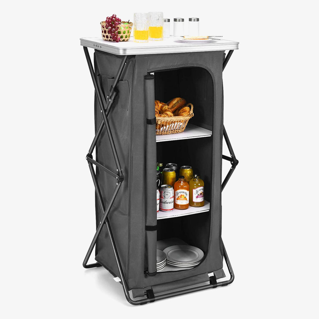 best camping kitchens: Giantex Folding Camping Storage Cabinet

