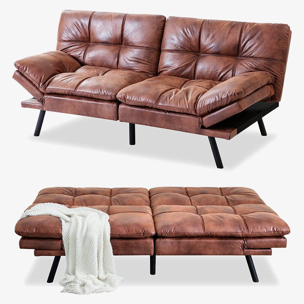 Couch under 500 USD: MUUEGM Futon Sofa Bed
