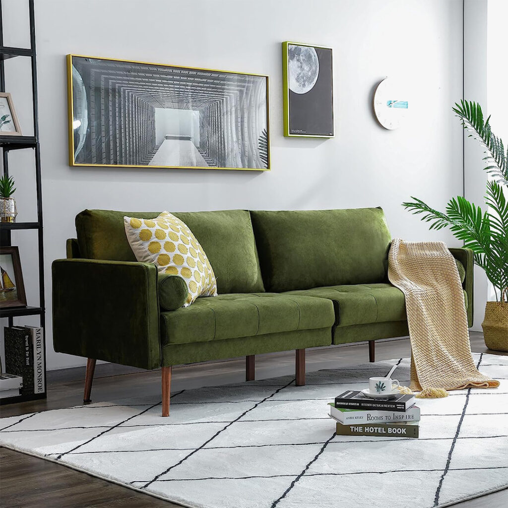 Couch under 500 USD: Vonanda Velvet Sofa Couch
