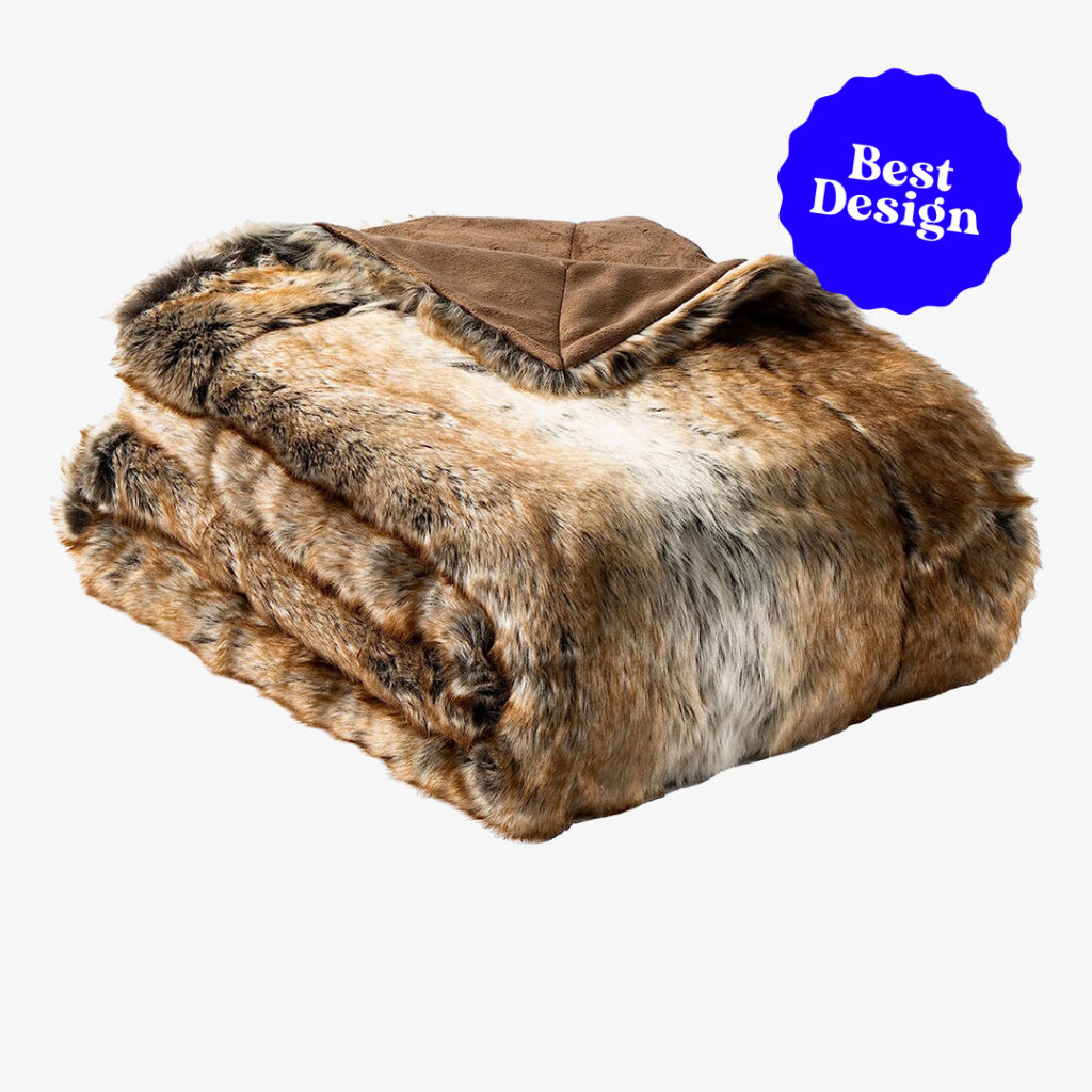 BATTILO HOME Luxury Brown Faux Fur Blanket