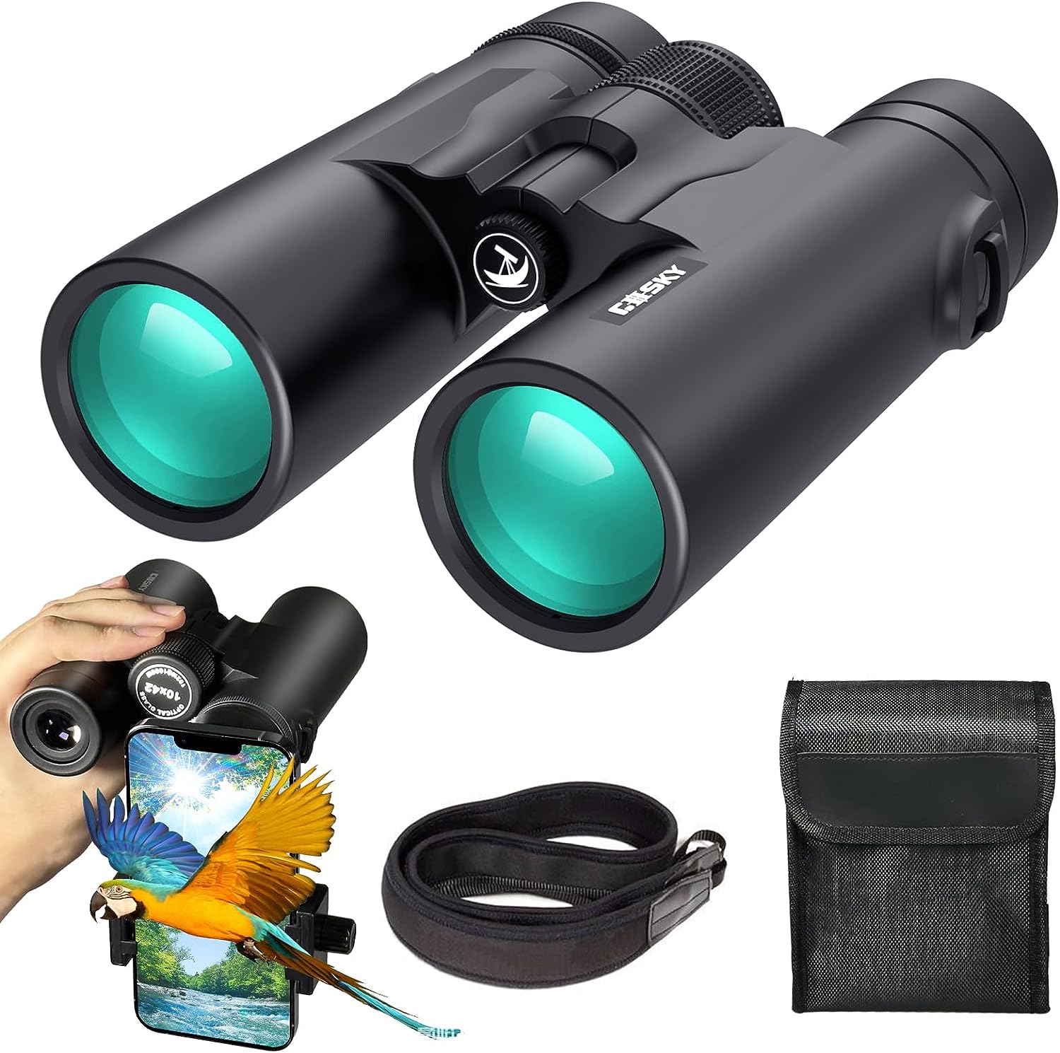 2. Gosky 10x42 Roof Prism Binoculars