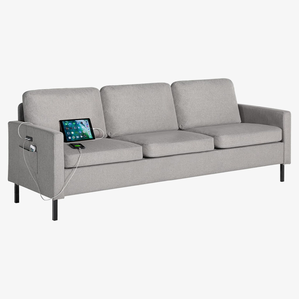 STHOUYN 72 W Sectional Sofa 3 Seat Couch 1