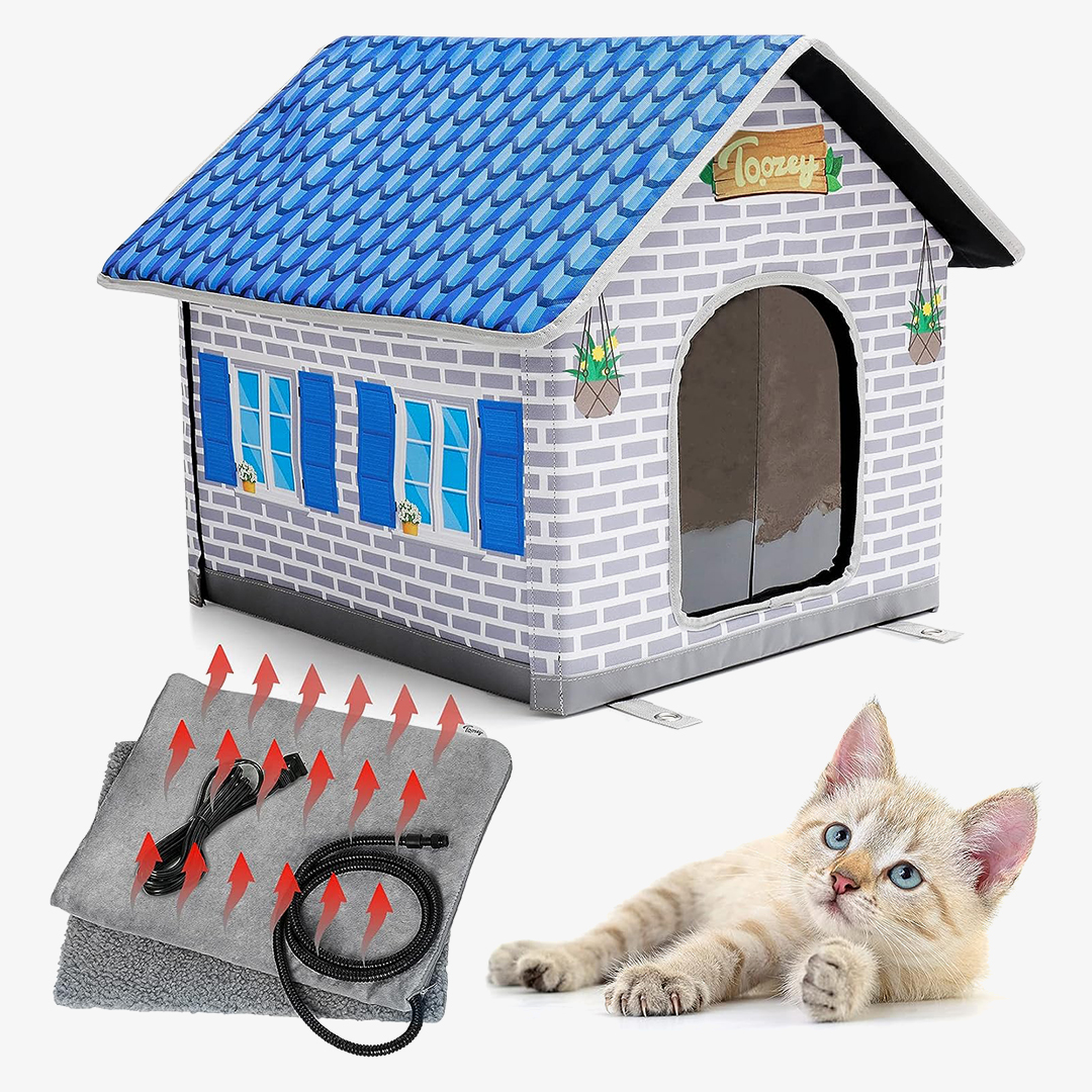 Toozey Heated Cat House - extra large outdoor cat house