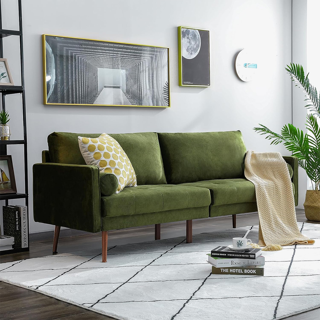 Vonanda Velvet Sofa Couch - game room sofa