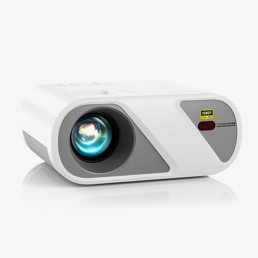 Roconia Projector Full HD 1080P Video Projector With Tripod